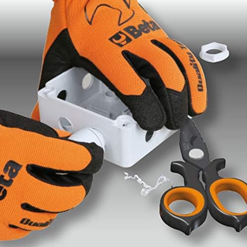 Beta 1128BAX - Forbici per elettricisti a doppio effetto, con profili a fresa in acciaio inossidabile rivestito in dlc