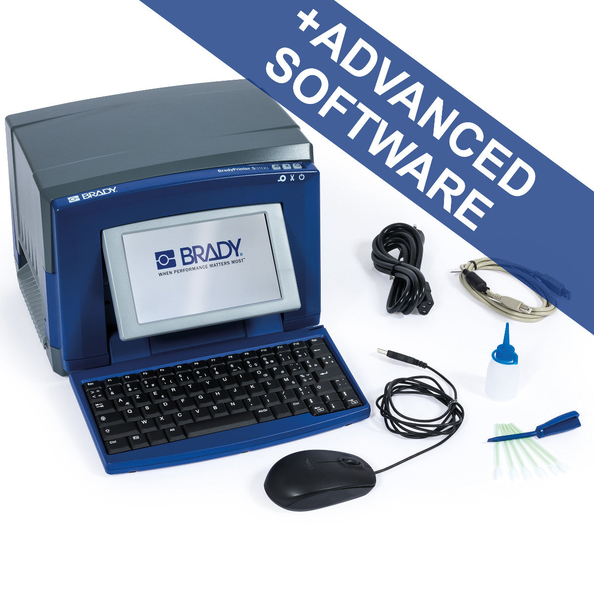 198583 - Stampante per etichette e segnaletica S3100 – QWERTZ con Suite di identificazione locali e sicurezza per Brady Workstation