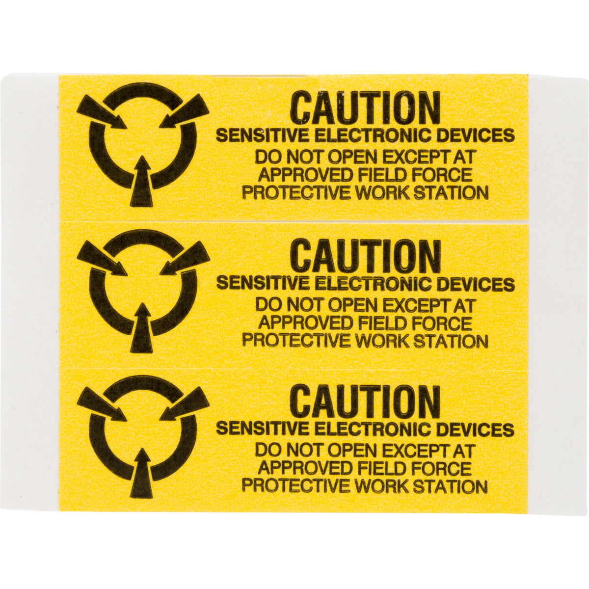 013907 - Etichette CAUTION SENSITIVE ELECTRONIC DEVICES DO NOT Open EXCEPT AT ROTOLO DA 1000 ETICHETTE
