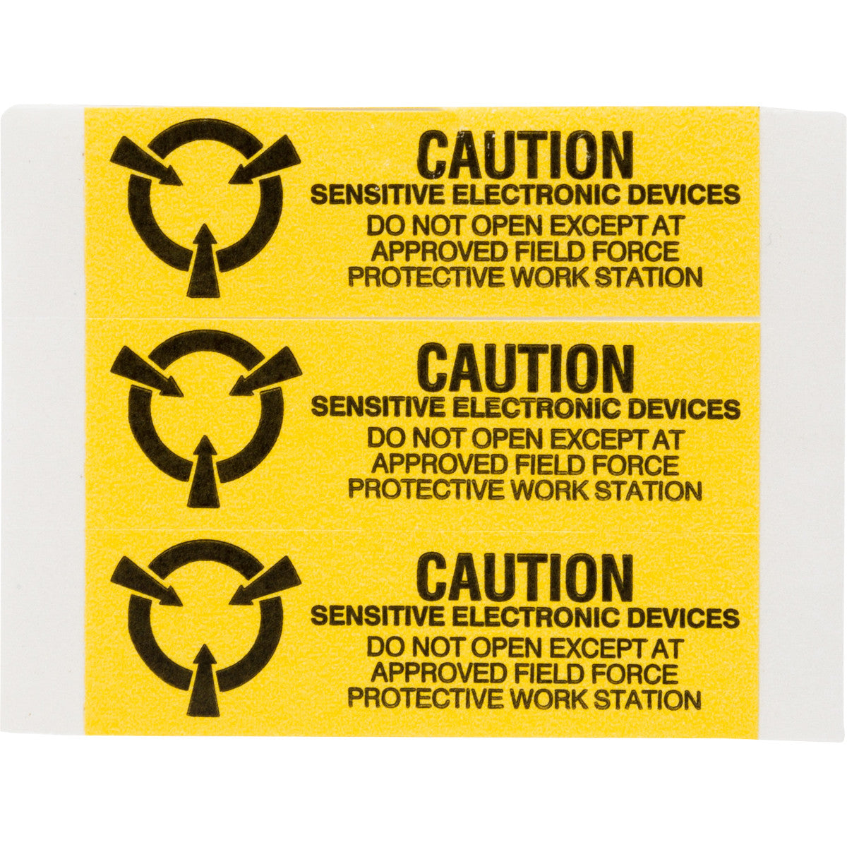 013906 - Etichette CAUTION SENSITIVE ELECTRONIC DEVICES DO NOT Open EXCEPT AT ROTOLO DA 1000 ETICHETTE