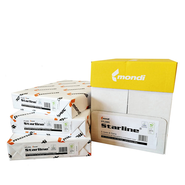 Carta fotocopie - A4 - 80 gr - bianco - Starline - conf. 5 risme da 500 fogli