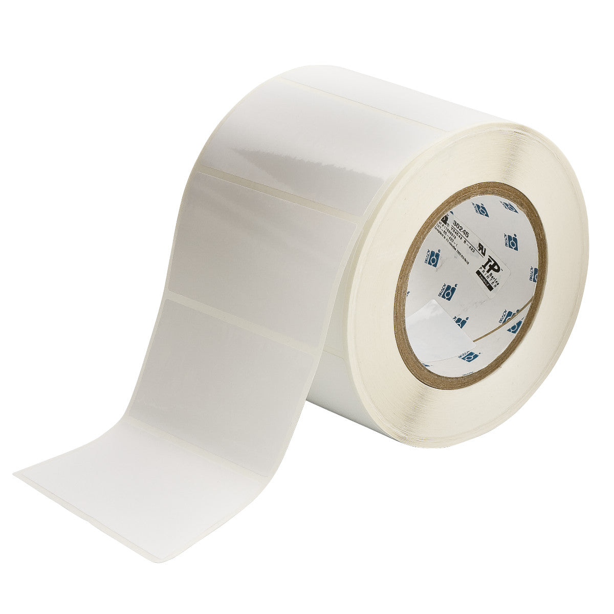 030245 - Etichette per codici a barre e pannelli solari in poliestere bianco lucido core 76 mm ROTOLO DA 3000 ETICHETTE