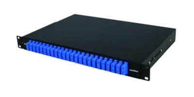 Cassetto Ottico Univ. 24 Porte Lc Duplex /Lc Quad / Sc Simplex / Sc Duplex 1U Scarico Completo Di Vassoi, Stringicavo E Tappi