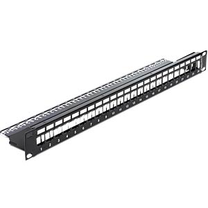 Pannello 24 Porte Scarico Per Inserti Keystone Utp/Ftp, Colore Nero