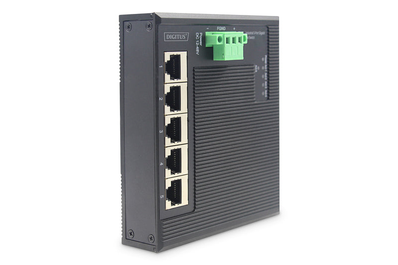 SWITCH 5-PORTE GIGABIT FLAT DIN RAIL INDUSTRIALE