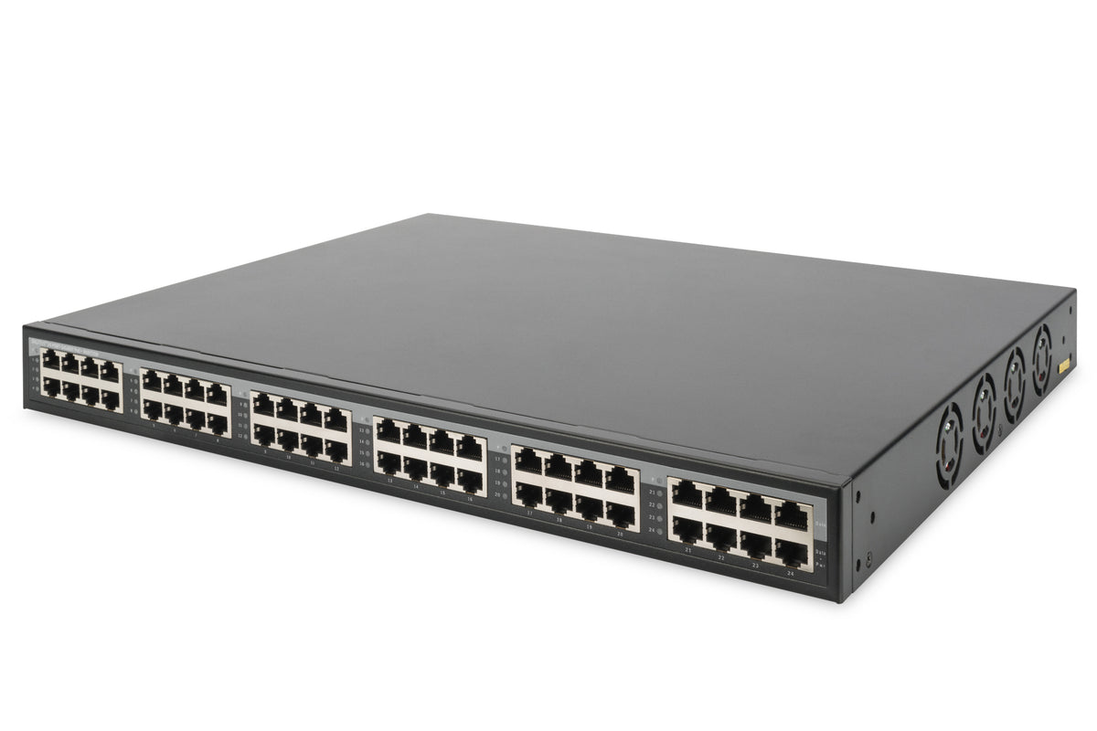 INIETTORE MID-SPAN 48 PORTE GIGABIT POE+ CON 24 PORTE ENTRATA E 24 PORTE USCITA 270W DIGITUS