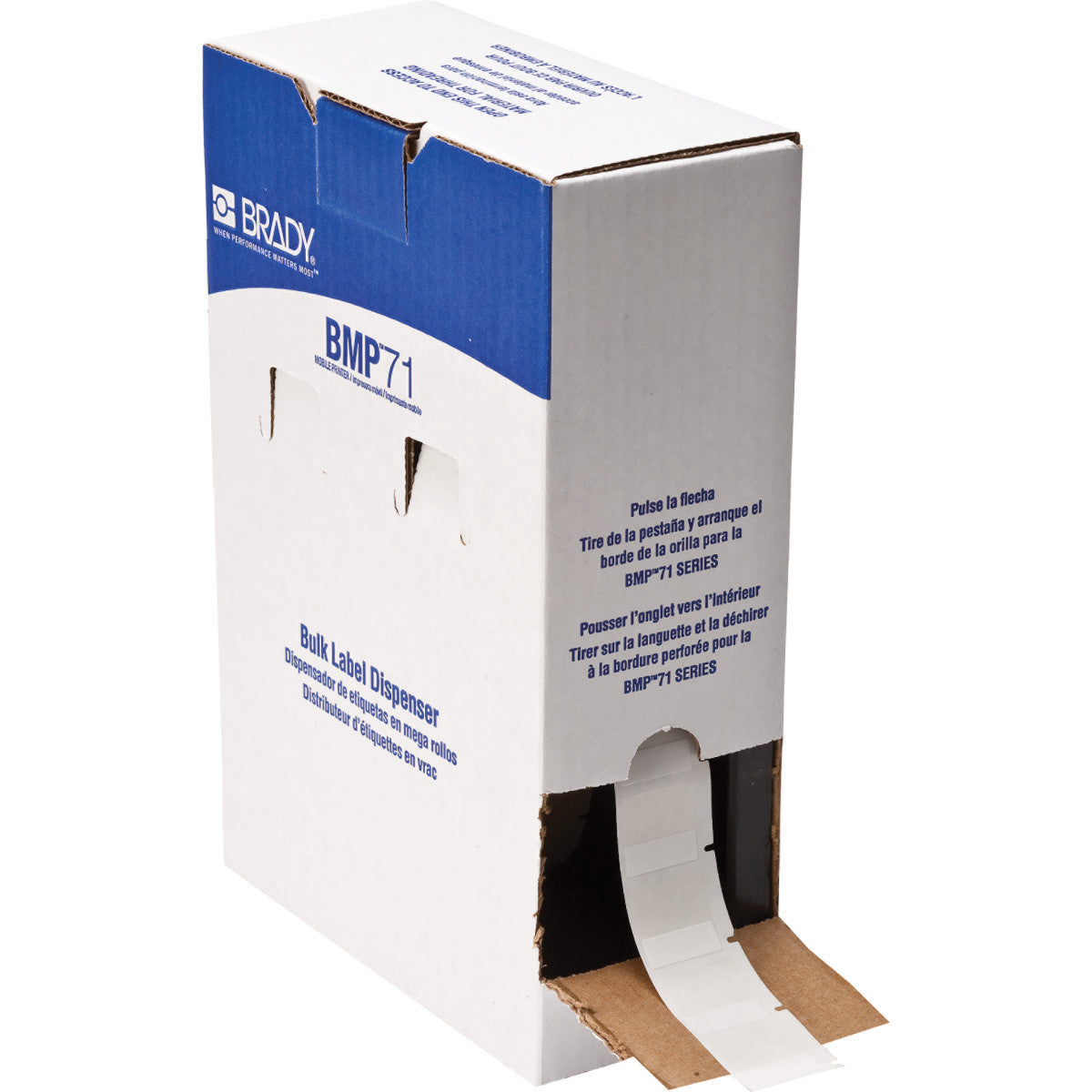 115108 - Etichette wrap around in vinile autolaminanti, bulk, per BMP61 BMP71 ROTOLO DA 2500 ETICHETTE