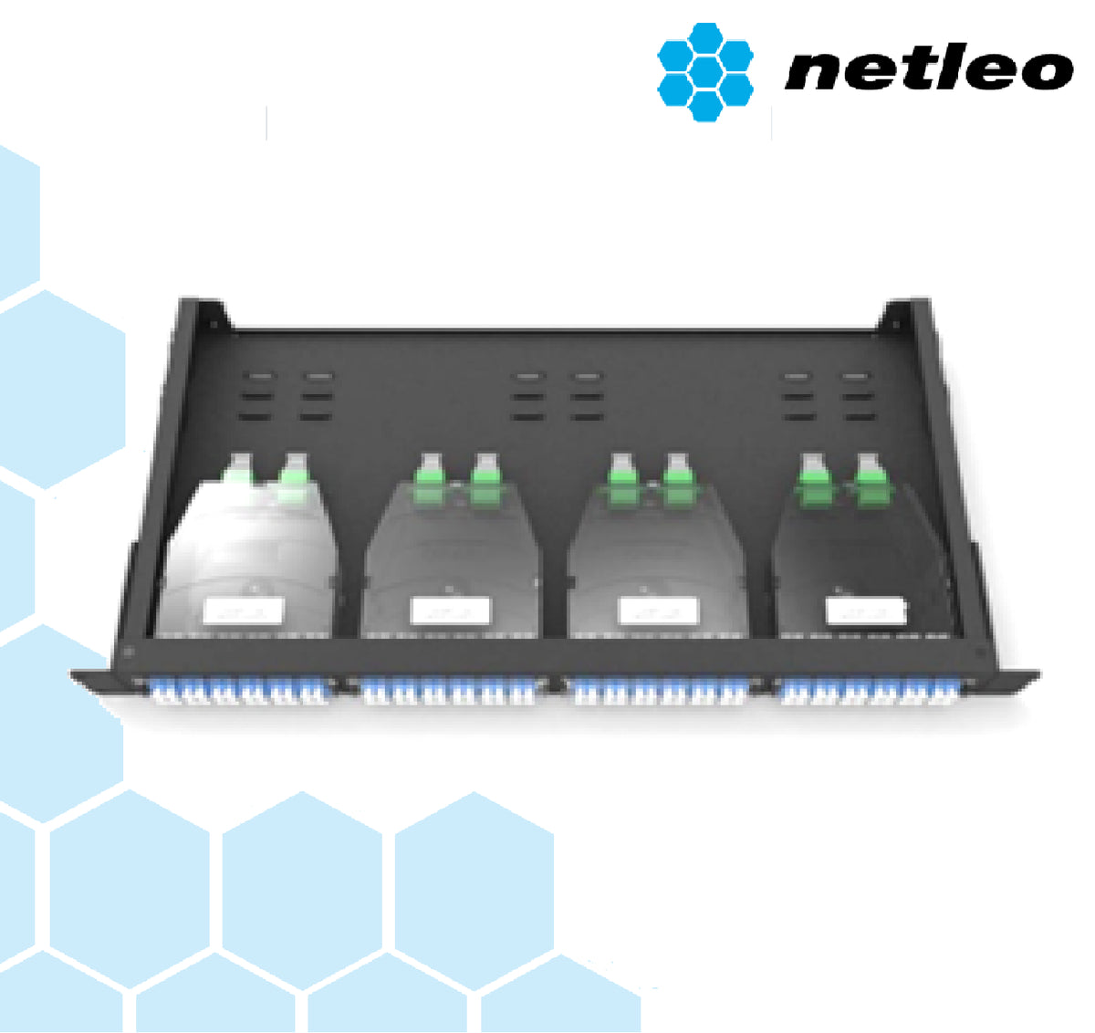 Cassetto ottico MPO/MTP™ 19” 1U per 4 moduli scarico