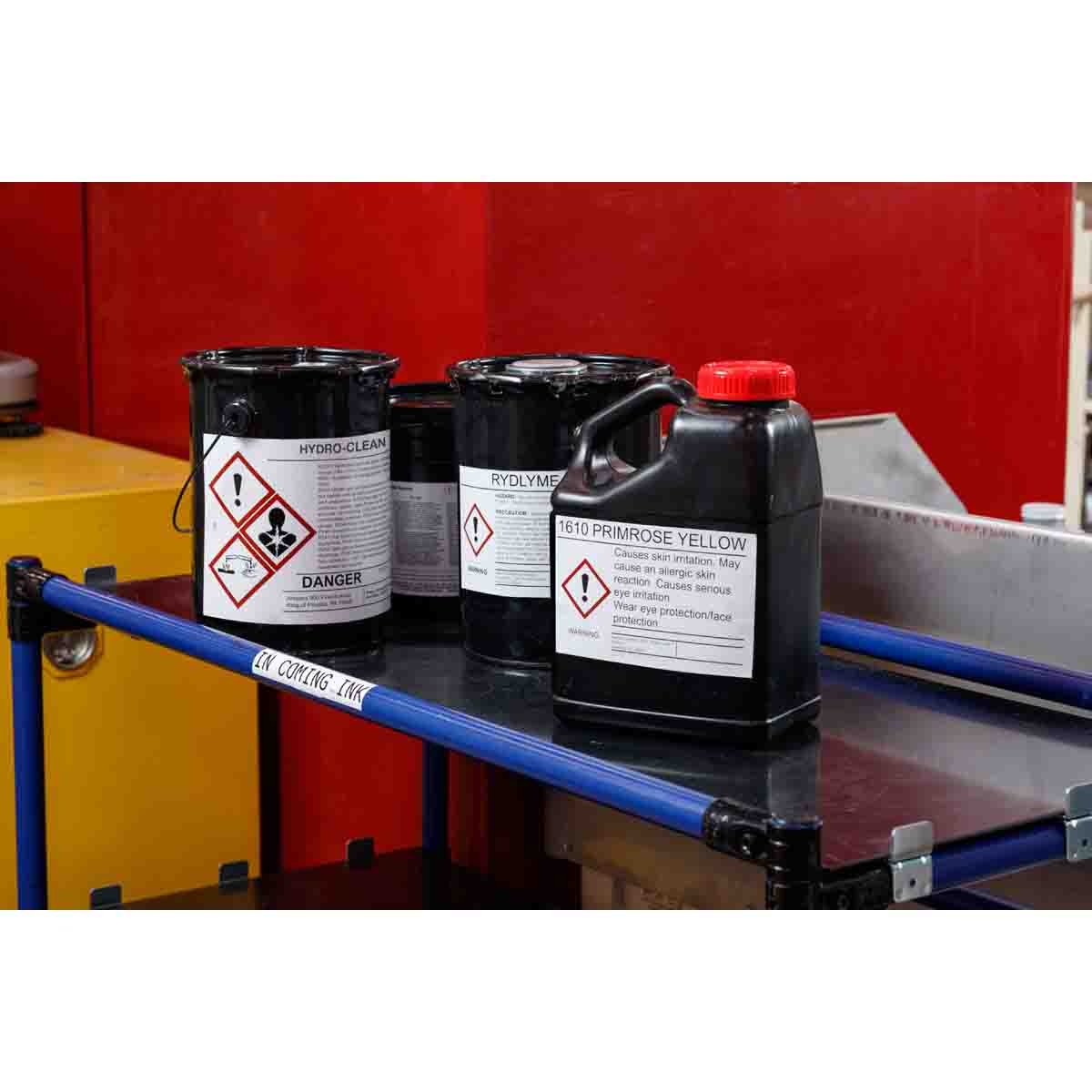 130768 - Etichette prestampate per sostanze chimiche GHS CLP BBP85 ROTOLO DA 90 ETICHETTE