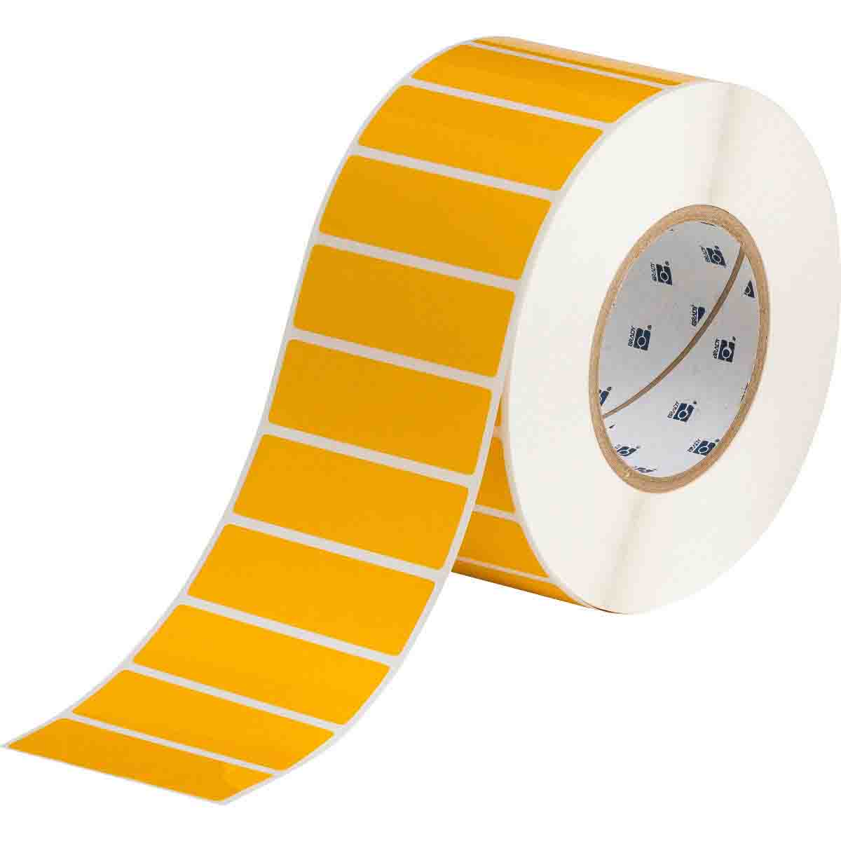 132415 - Etichette per codici a barre e targhe di identificazione in poliestere giallo lucido core 76 mm ROTOLO DA 3000 ETICHETTE