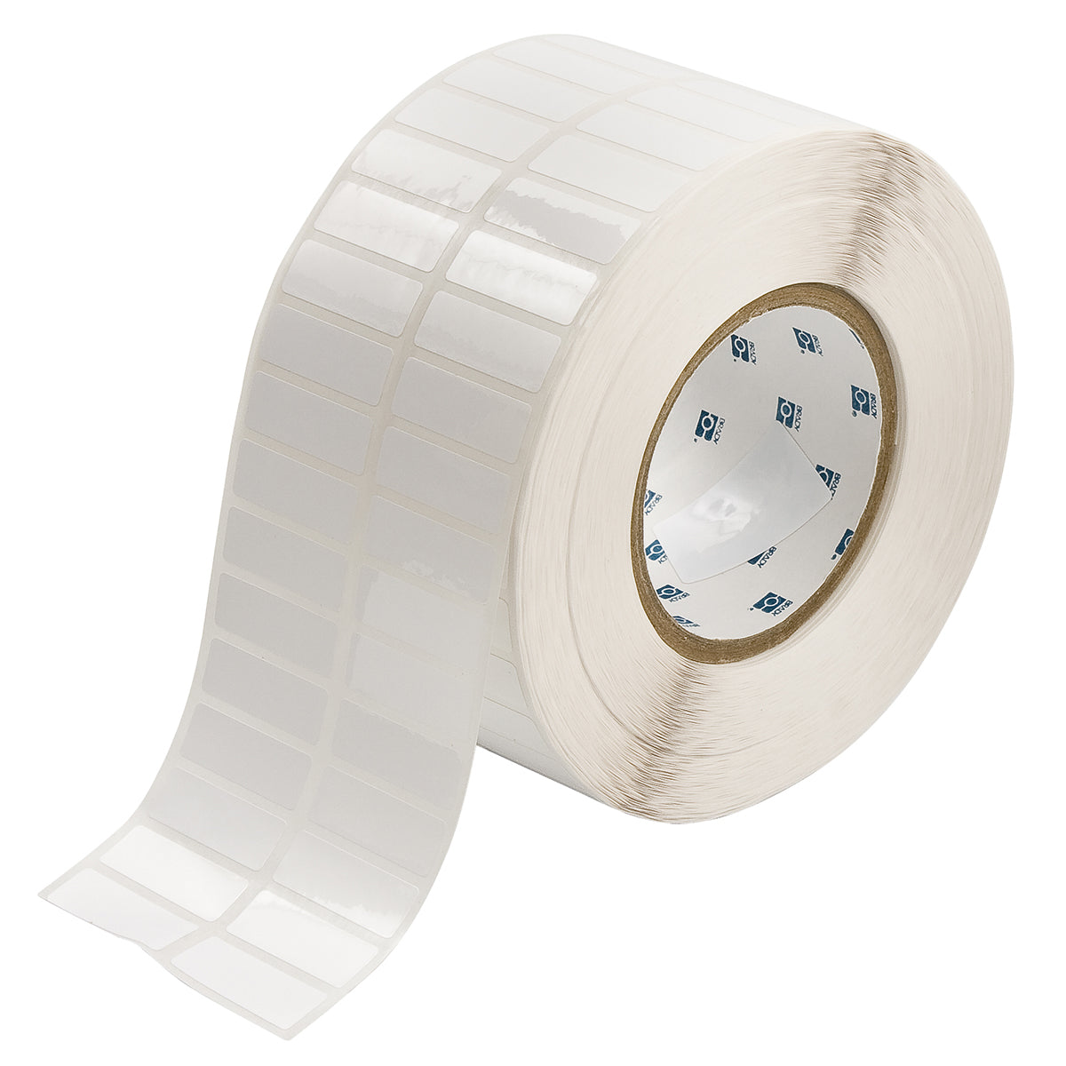 031335 - Etichette in poliestere lucido ad alta adesione con adesivo base gomma core 76 mm ROTOLO DA 10000 ETICHETTE