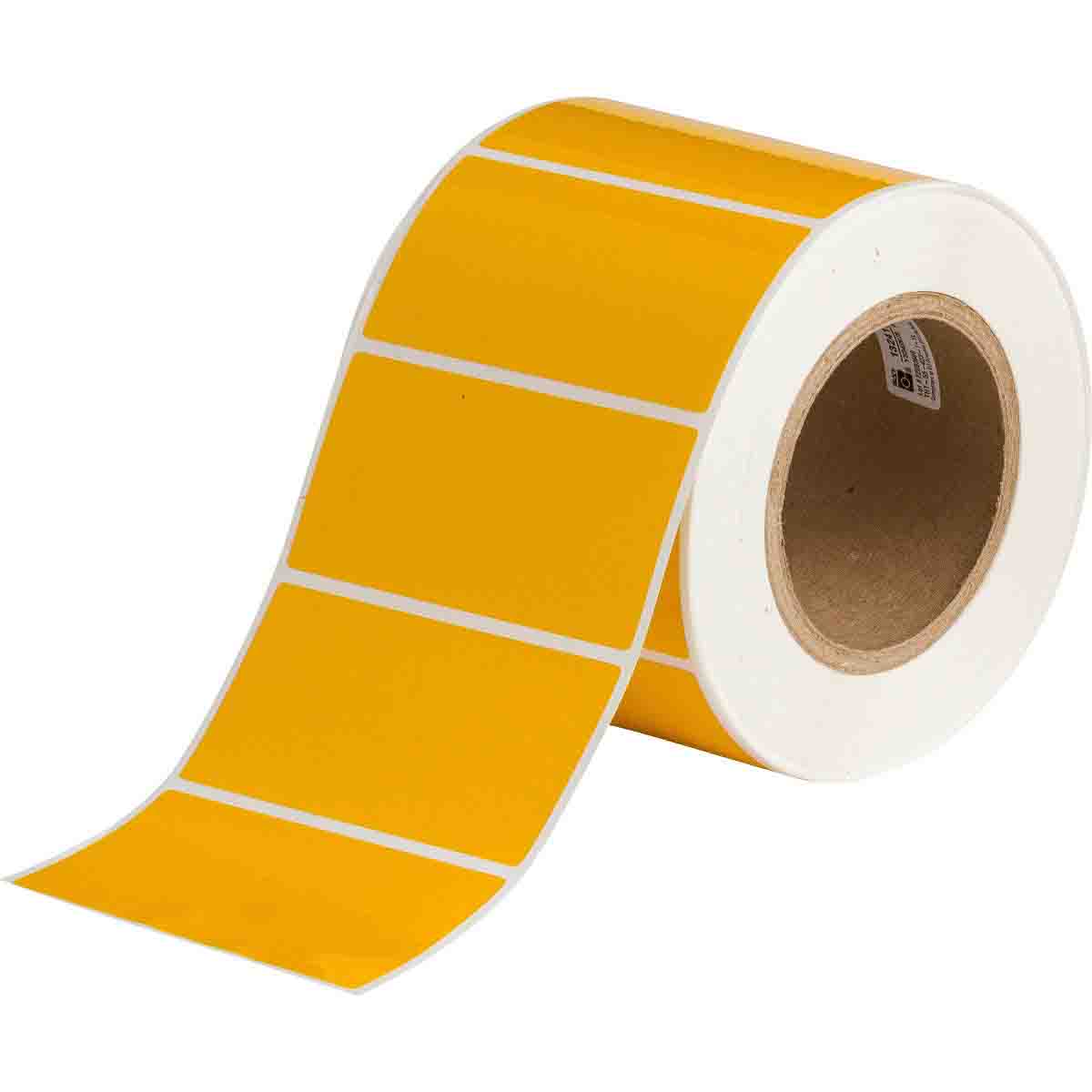 132417 - Etichette per codici a barre e targhe di identificazione in poliestere giallo lucido core 76 mm ROTOLO DA 1000 ETICHETTE