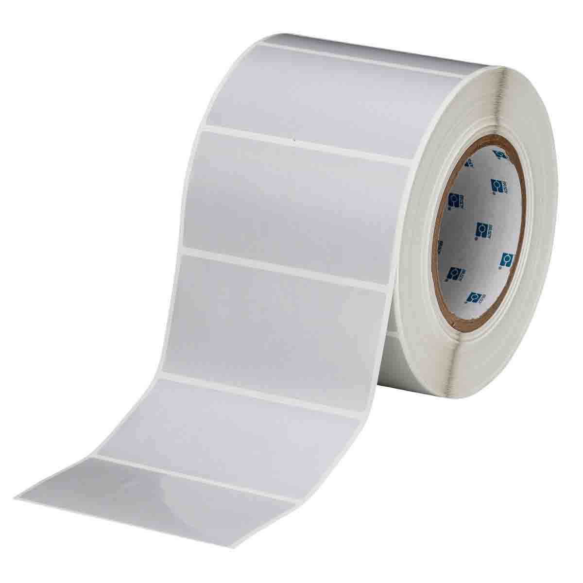 104194 - Etichette in poliestere argento opaco con adesivo base gomma core 76 mm ROTOLO DA 1000 ETICHETTE