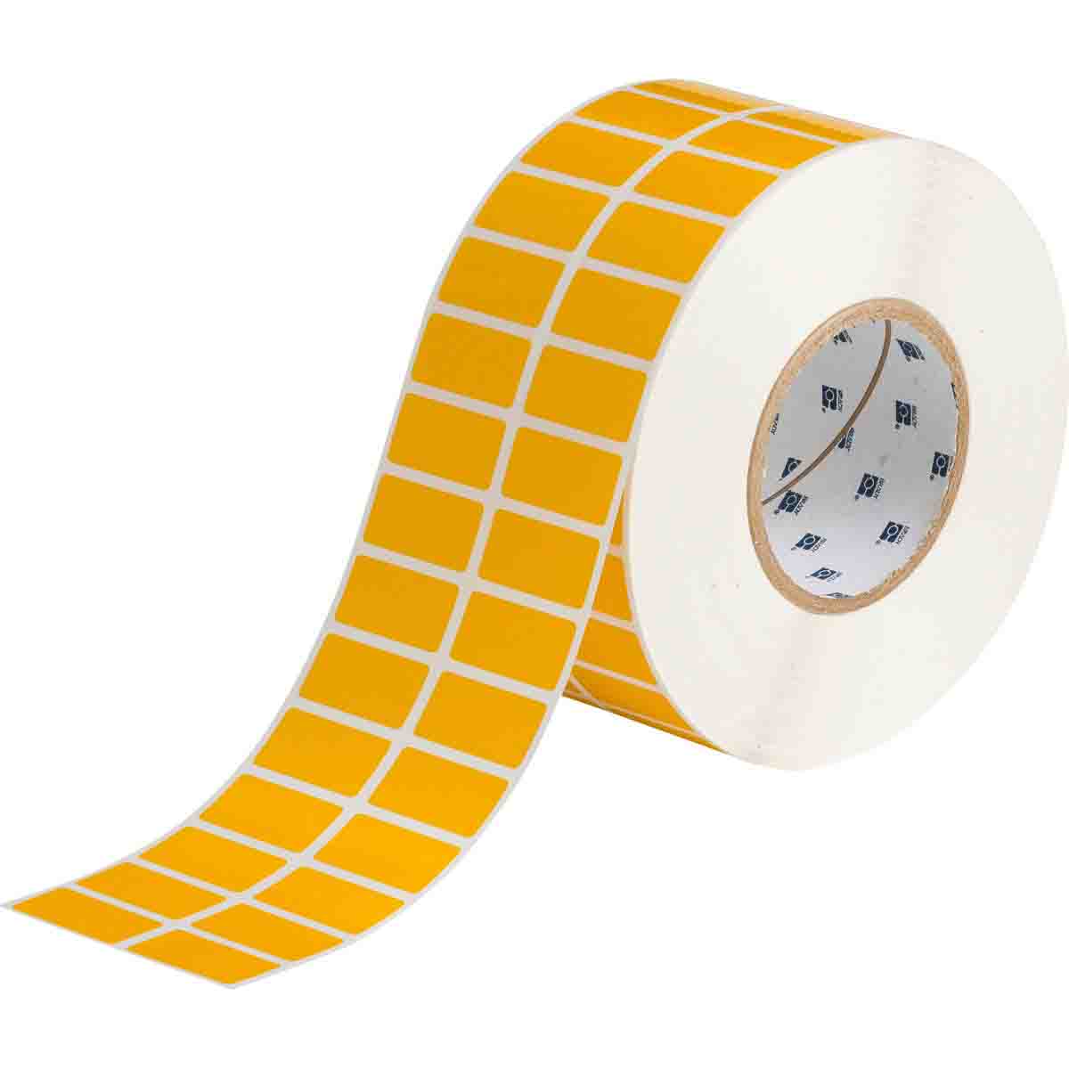 132413 - Etichette per codici a barre e targhe di identificazione in poliestere giallo lucido core 76 mm ROTOLO DA 10000 ETICHETTE