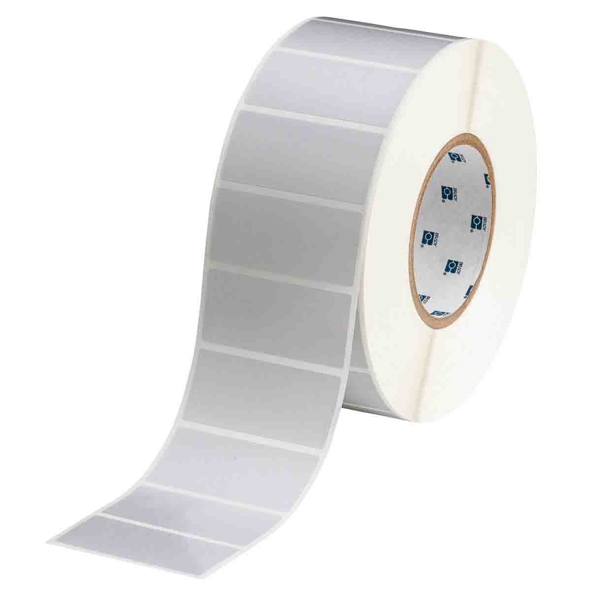 104191 - Etichette in poliestere argento opaco con adesivo base gomma core 76 mm ROTOLO DA 3000 ETICHETTE