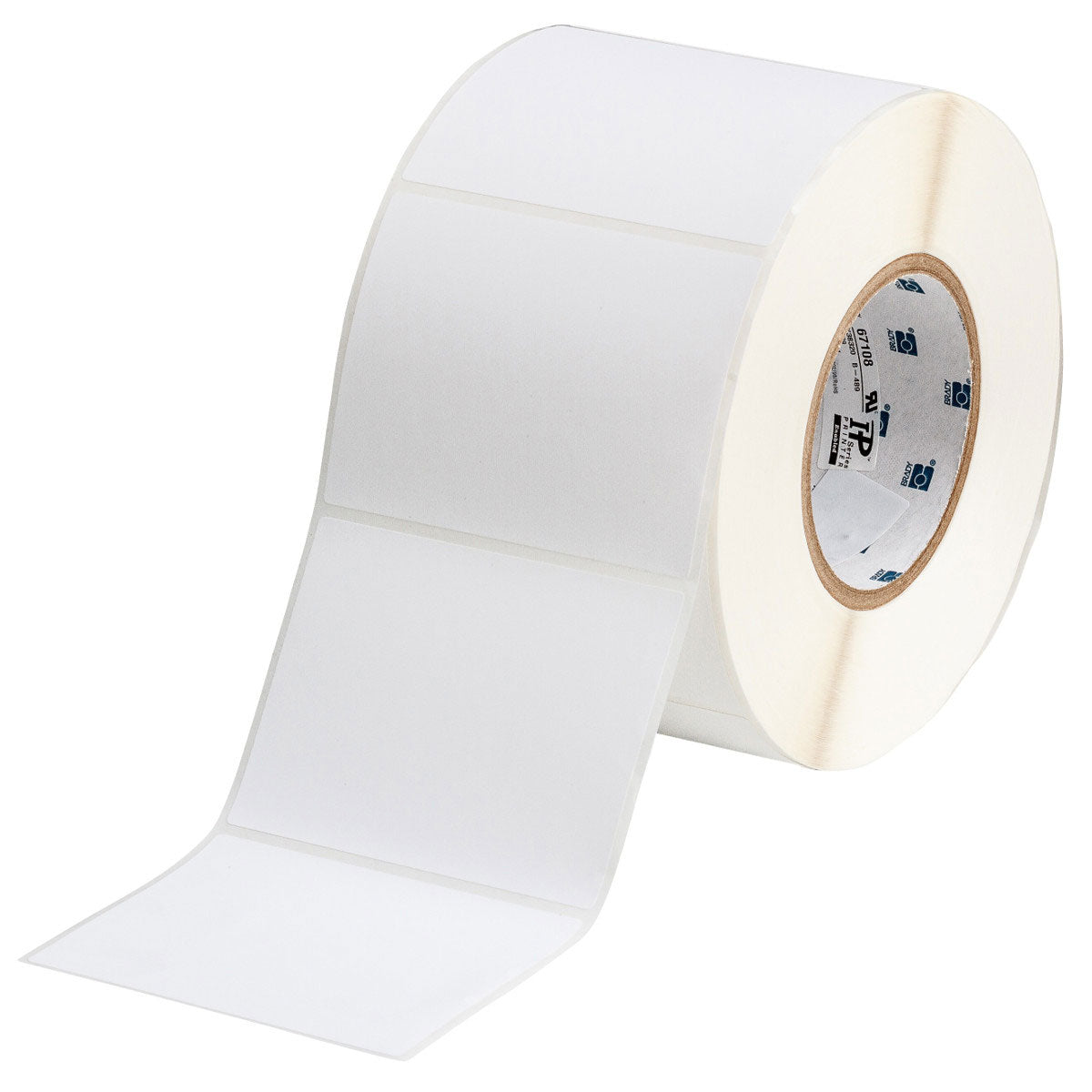 067108 - Etichette per identificazione generale in poliestere opaco ultra-aggressivo bianco opaco core 76 mm ROTOLO DA 1000 ETICHETTE