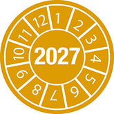 Etichette antimanomissione con data di ispezione Anno 2027