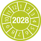 Etichette antimanomissione con data di ispezione Anno 2028