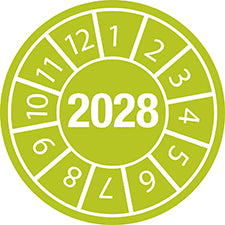 Etichette antimanomissione con data di ispezione Anno 2028