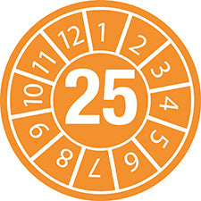 Etichette antimanomissione con data di ispezione Anno 25