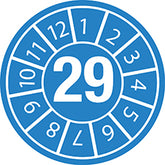 Etichette antimanomissione con data di ispezione Anno 29