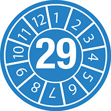 Etichette antimanomissione con data di ispezione Anno 29