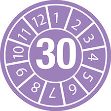 Etichette antimanomissione con data di ispezione Anno 30