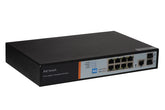 SWITCH DI RETE 8 PORTE GIGABIT POE 150 WATT + 2 PORTE SFP E UNA PORTA CONSOLE RJ45 LAYER 2